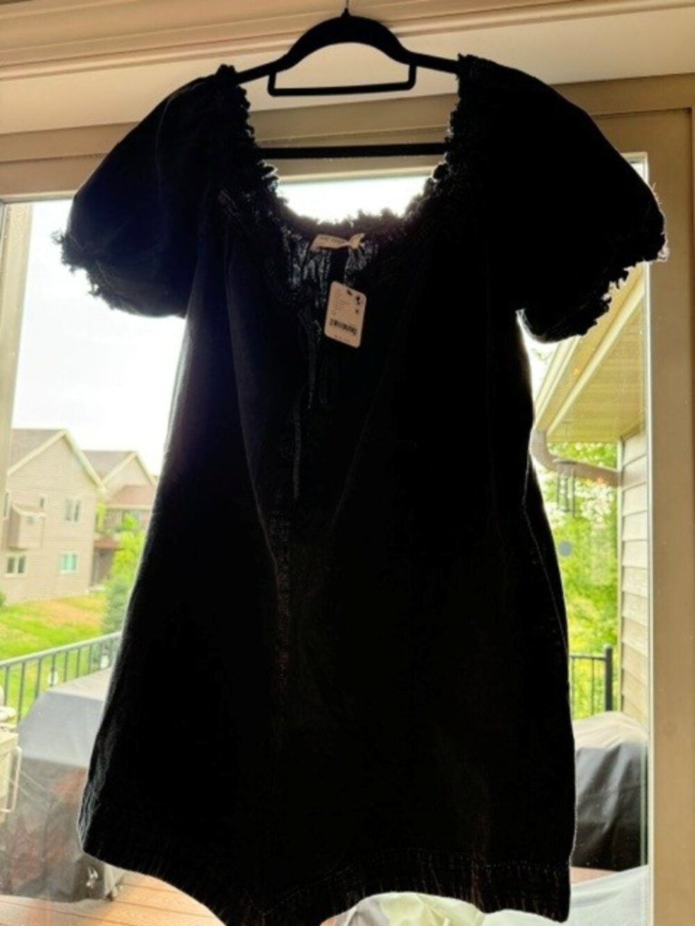 We The Free Star Crossed Faded Black Jean Romper